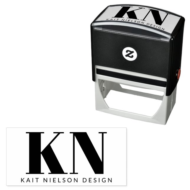 Bold Modern Monogram Professional Business Self-inking Stamp (In Situ)