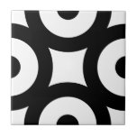 Bold Modern Original Circles Dots Black White Tile<br><div class="desc">Bold chic modern original black and white design contemporary ceramic tile, black circles with dots on a white background. This geometric pattern is perfect for interior design or backsplash. Circles become visible when more tiles are put together. You can check how the pattern looks like when the tiles are put...</div>