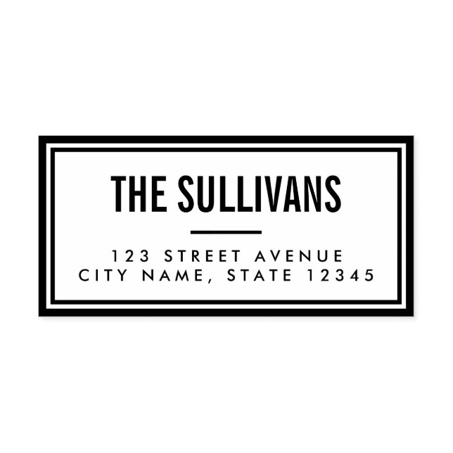 Bold Modern Personalized Rubber Stamp (Design)