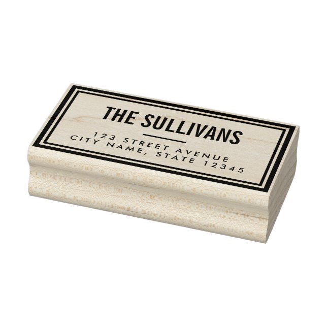 Bold Modern Personalized Wood Stamp (Stamp)