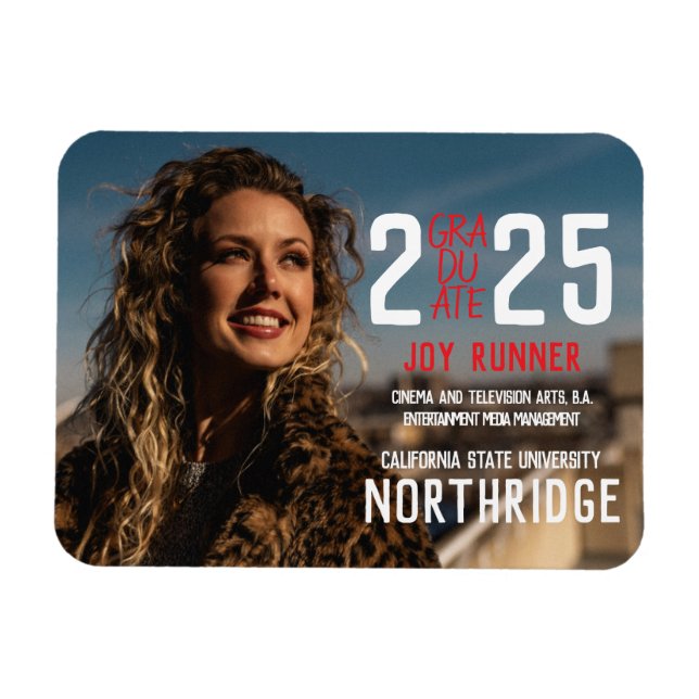 Bold Modern Photo Class Graduation Magnet (Horizontal)