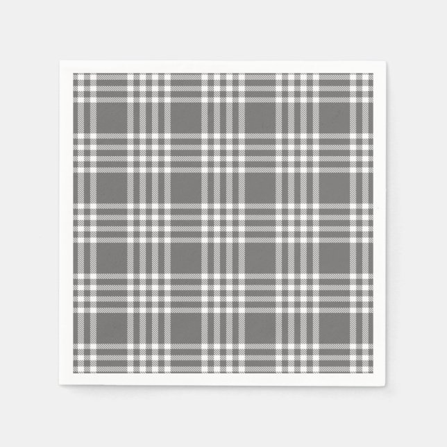 Bold Modern Plaid Holiday Paper Napkin (Front)