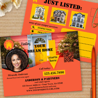 Bold Modern Real Estate Listing Postcard