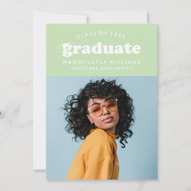 BOLD MODERN RETRO GRADUATE | GRADUATION INVITATION (Front)