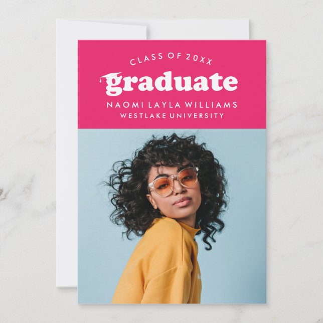 BOLD MODERN RETRO GRADUATE | GRADUATION INVITATION (Front)