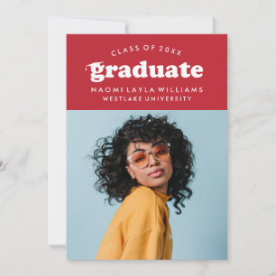 BOLD MODERN RETRO GRADUATE   GRADUATION INVITATION