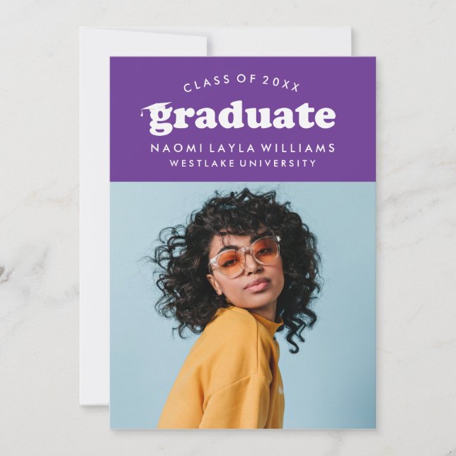 BOLD MODERN RETRO GRADUATE | GRADUATION INVITATION (Front)