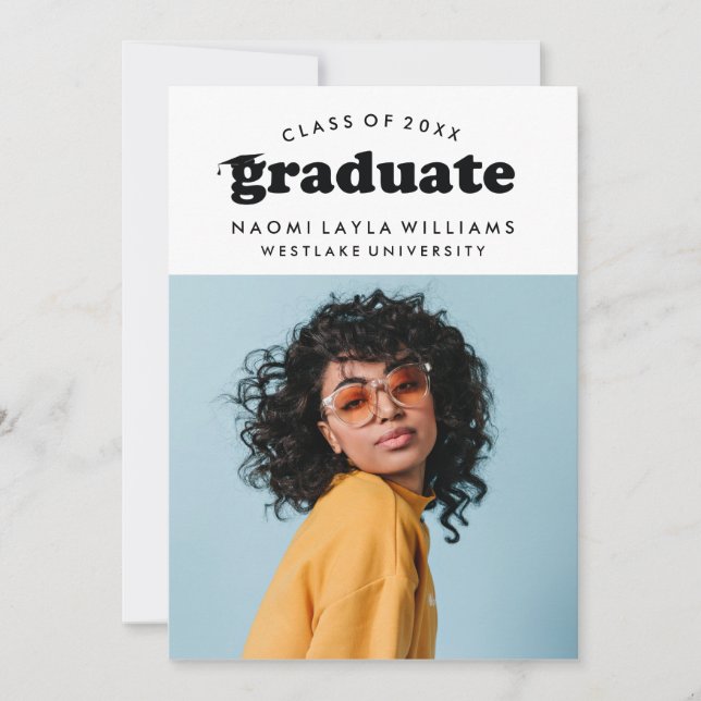BOLD MODERN RETRO GRADUATE | GRADUATION INVITATION (Front)