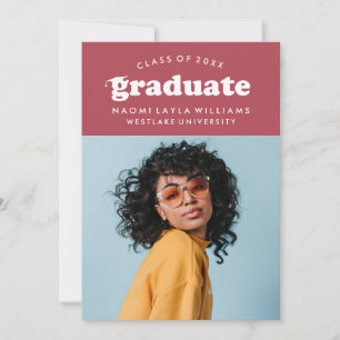 BOLD MODERN RETRO GRADUATE GRADUATION INVITATION