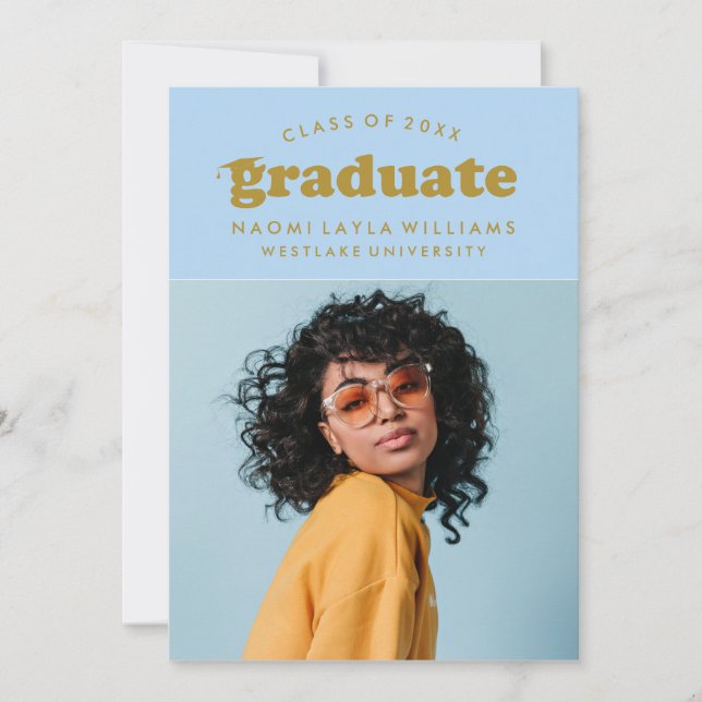 BOLD MODERN RETRO GRADUATE | GRADUATION INVITATION (Front)