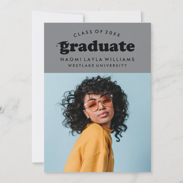 BOLD MODERN RETRO GRADUATE | GRADUATION INVITATION (Front)