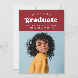 BOLD MODERN RETRO GRADUATE   GRADUATION INVITATION