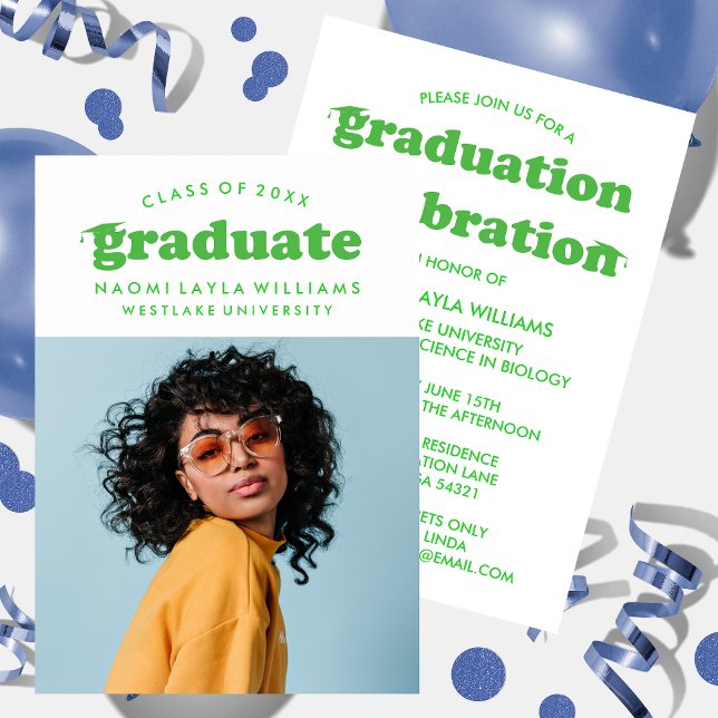 BOLD MODERN RETRO GRADUATE | GRADUATION INVITATION (Creator Uploaded)
