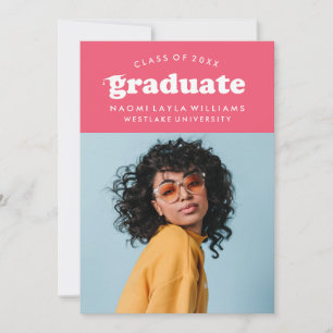 BOLD MODERN RETRO GRADUATE   GRADUATION INVITATION