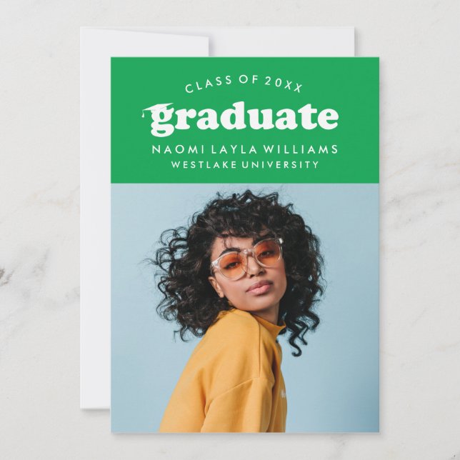 BOLD MODERN RETRO GRADUATE | GRADUATION INVITATION (Front)
