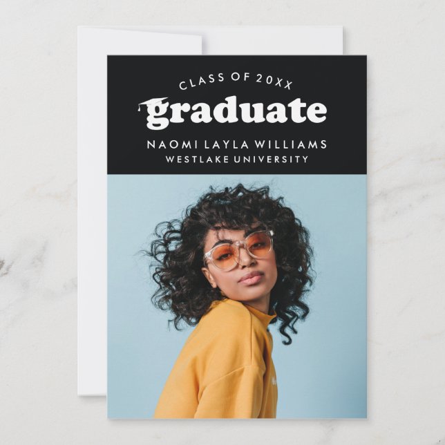 BOLD MODERN RETRO GRADUATE | GRADUATION INVITATION (Front)