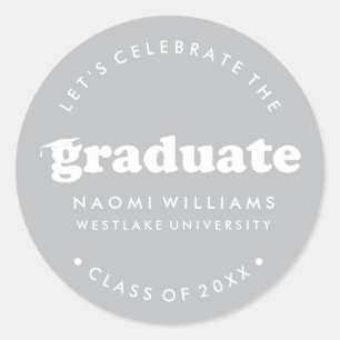 BOLD MODERN RETRO GRADUATE GRADUATION STICKER