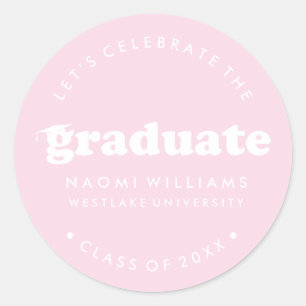 BOLD MODERN RETRO GRADUATE GRADUATION STICKER