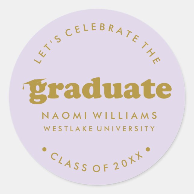 BOLD MODERN RETRO GRADUATE | GRADUATION STICKER (Front)