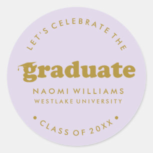 BOLD MODERN RETRO GRADUATE GRADUATION STICKER