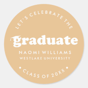 BOLD MODERN RETRO GRADUATE GRADUATION STICKER