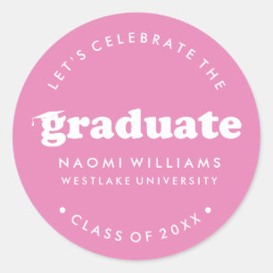 BOLD MODERN RETRO GRADUATE GRADUATION STICKER