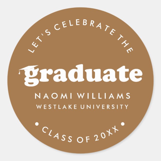 BOLD MODERN RETRO GRADUATE | GRADUATION STICKER (Front)