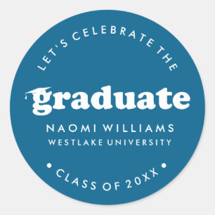 BOLD MODERN RETRO GRADUATE GRADUATION STICKER