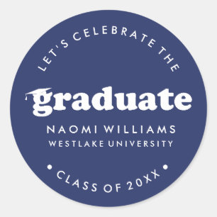 BOLD MODERN RETRO GRADUATE   GRADUATION STICKER