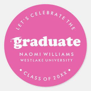 BOLD MODERN RETRO GRADUATE GRADUATION STICKER