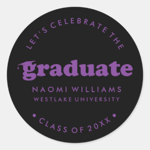 BOLD MODERN RETRO GRADUATE GRADUATION STICKER