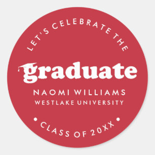 BOLD MODERN RETRO GRADUATE   GRADUATION STICKER