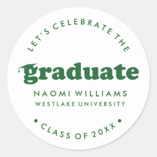 BOLD MODERN RETRO GRADUATE GRADUATION STICKER