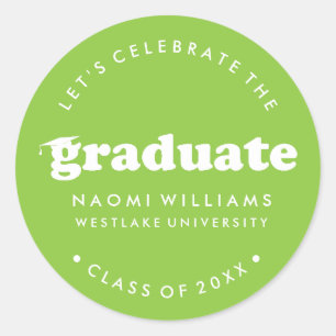 BOLD MODERN RETRO GRADUATE   GRADUATION STICKER