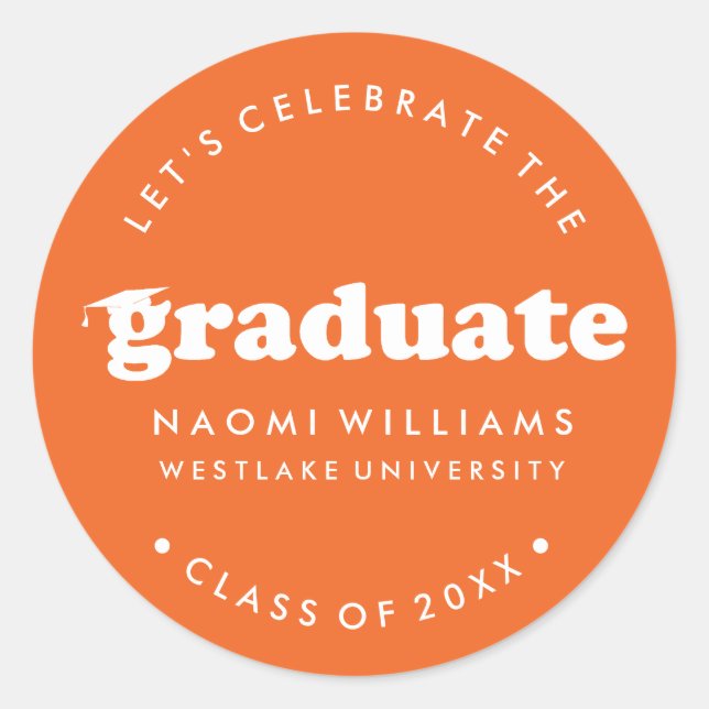 BOLD MODERN RETRO GRADUATE | GRADUATION STICKER (Front)