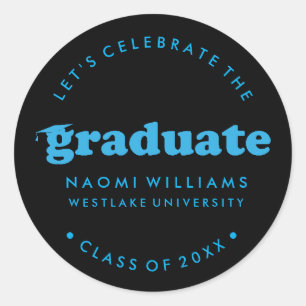 BOLD MODERN RETRO GRADUATE GRADUATION STICKER