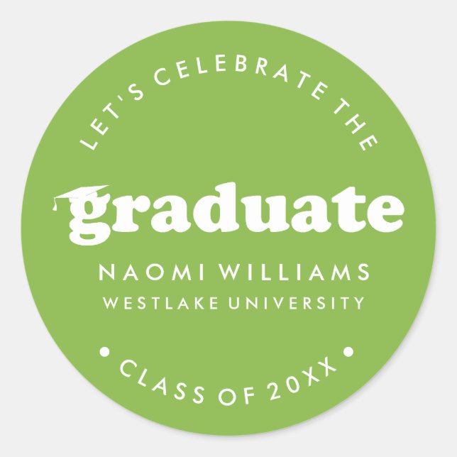 BOLD MODERN RETRO GRADUATE | GRADUATION STICKER (Front)