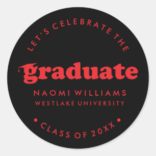 BOLD MODERN RETRO GRADUATE   GRADUATION STICKER