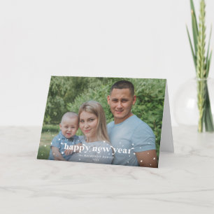 Bold Modern Retro Happy New Year Photo Card