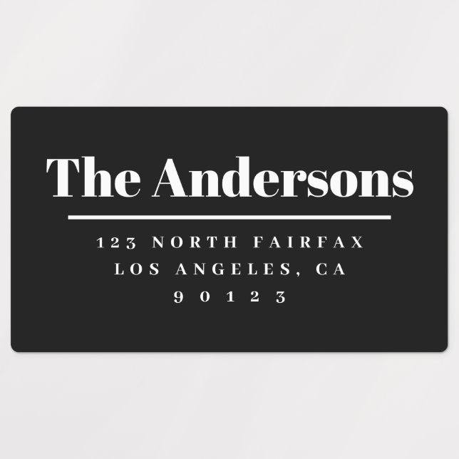 Bold Modern Return Address Black & White (Design 1)