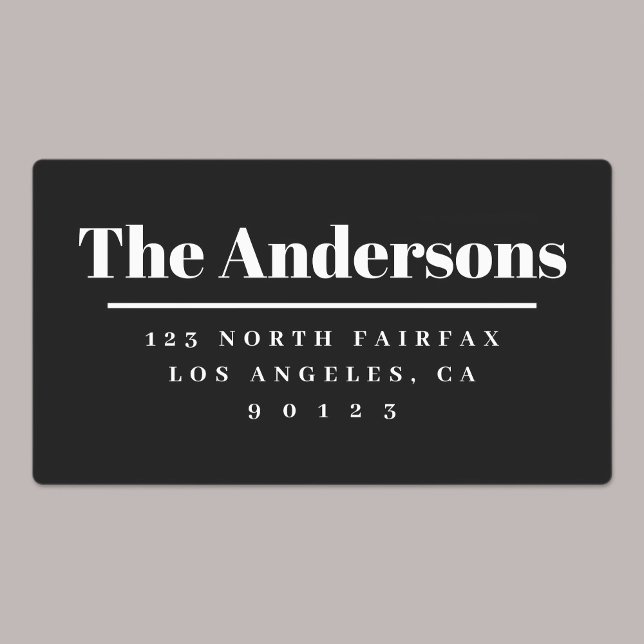 Bold Modern Return Address Black & White (Creator Uploaded)