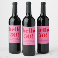 Bold Modern Simple Fun Pink and Red 50th Birthday