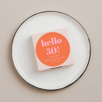 Bold Modern Simple Orange Pink 50th Birthday Party