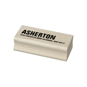 Bold modern simple type return address rubber stamp