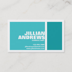 Bold Modern Split Box - Teal Business Card