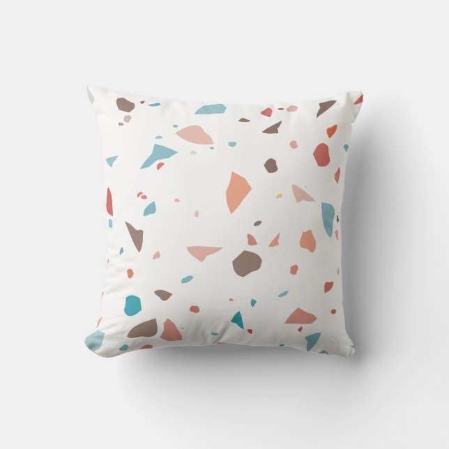 Bold Modern Terrazzo Inspired Throw Pillow (Front)