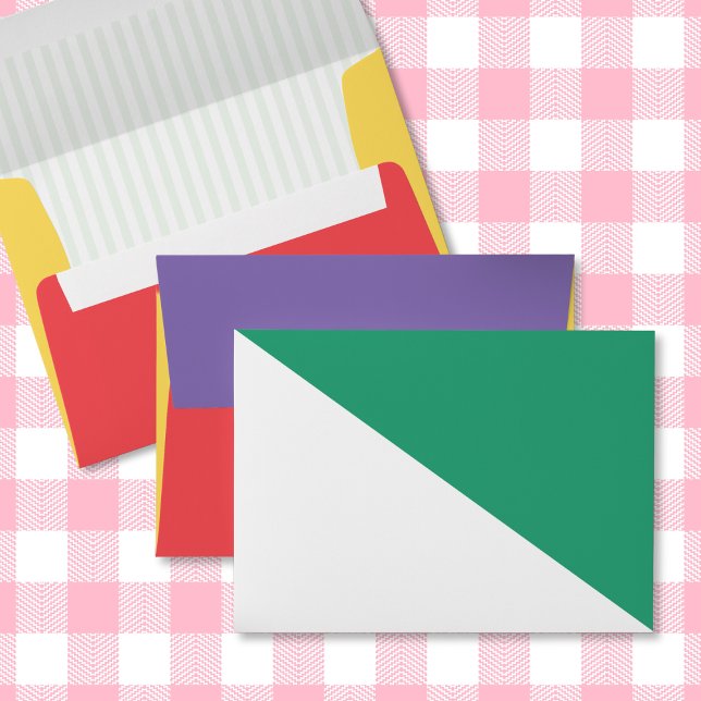 Bold Modern Trendy Maximalist Colourful Fun Weddin Envelope (Bold Modern Trendy Maximalist Colorful Fun Wedding Envelope rainbow red yellow green purple stripes)
