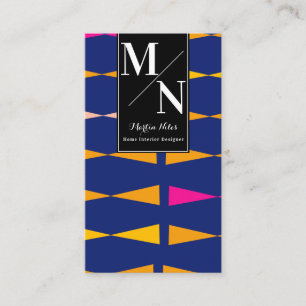 Bold Modern Tribal Home Interior Designer Stylist Business Card