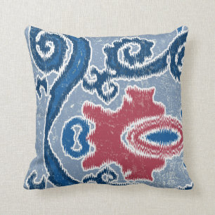 Bold Modern Tribal IKAT Bohemian Boho Pattern Throw Pillow
