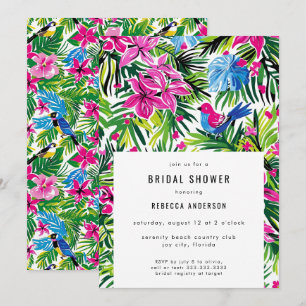 Bold Modern Tropical Foliage Bridal Shower Invitation